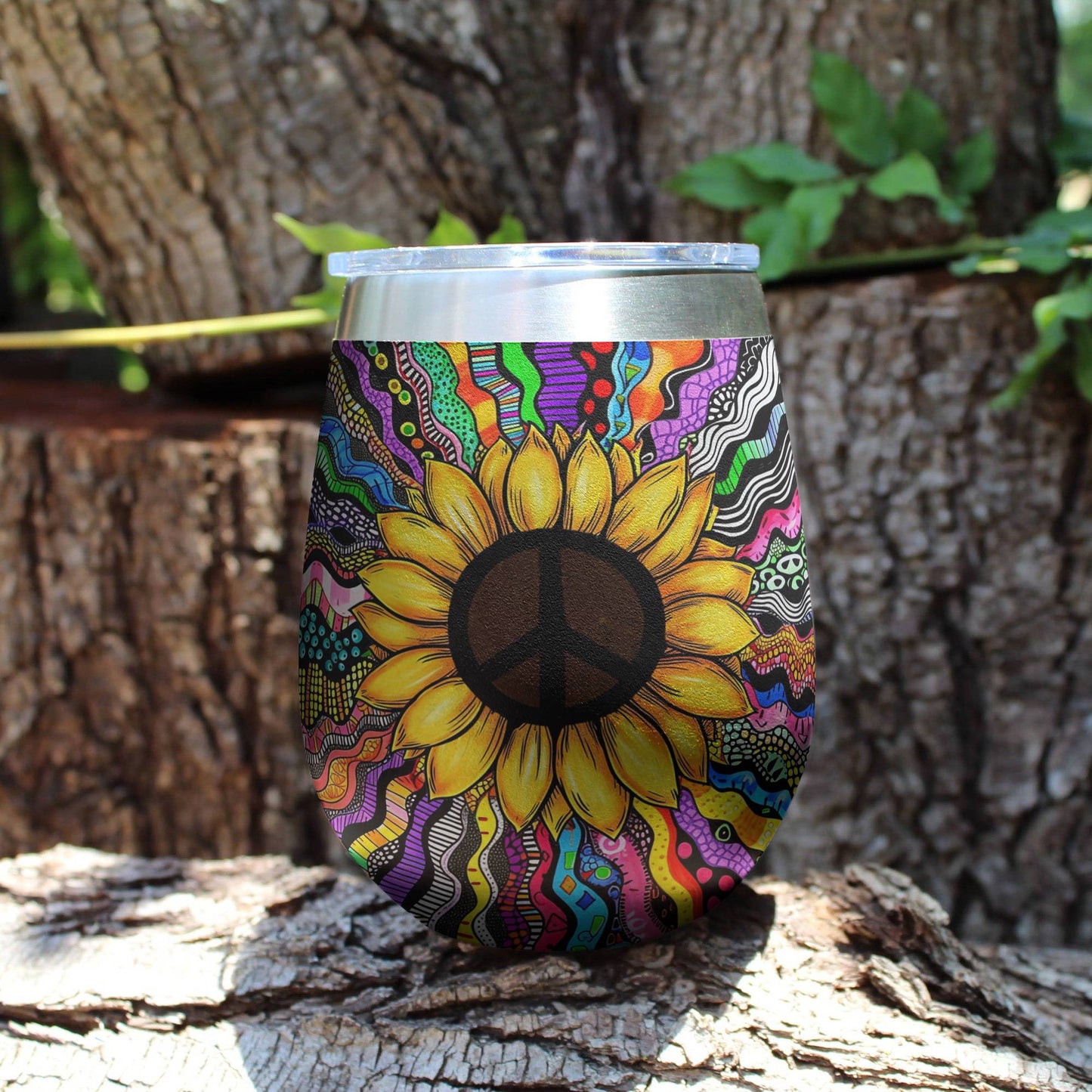 Hippie 12 Oz Shineful™ Wine Tumbler Sunshine Tl10 12Oz