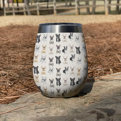 Shineful Wine Tumbler Cuddle Time Frenchie