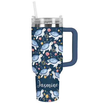 Shineful Tumbler Ocean Floral Bliss Turtle