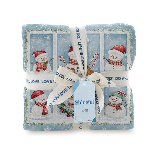 Shineful Fleece Blanket Merry Snowman