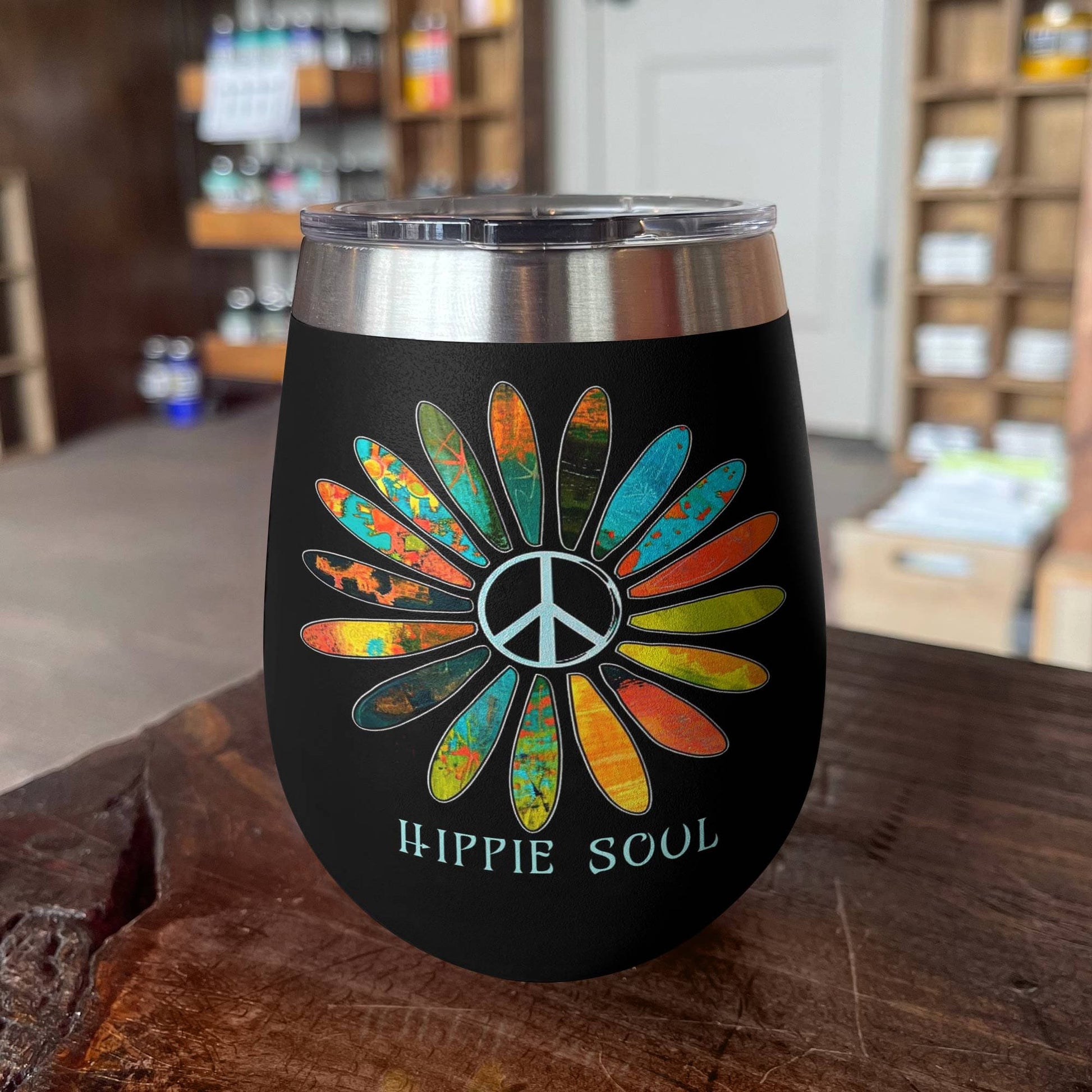 Hippie 12 Oz Shineful™ Wine Tumbler Soul Tl10 12Oz