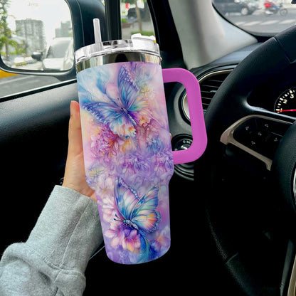 Shineful Glossy Tumbler Butterfly Floral