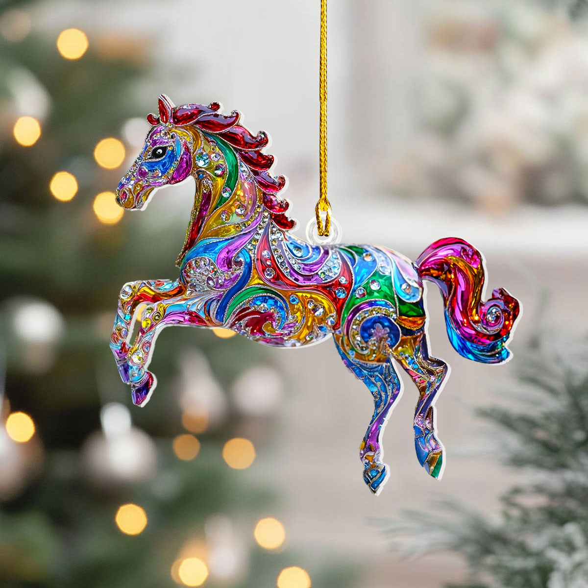 Glänzendes 2D Acrylornament Sparkle Horse