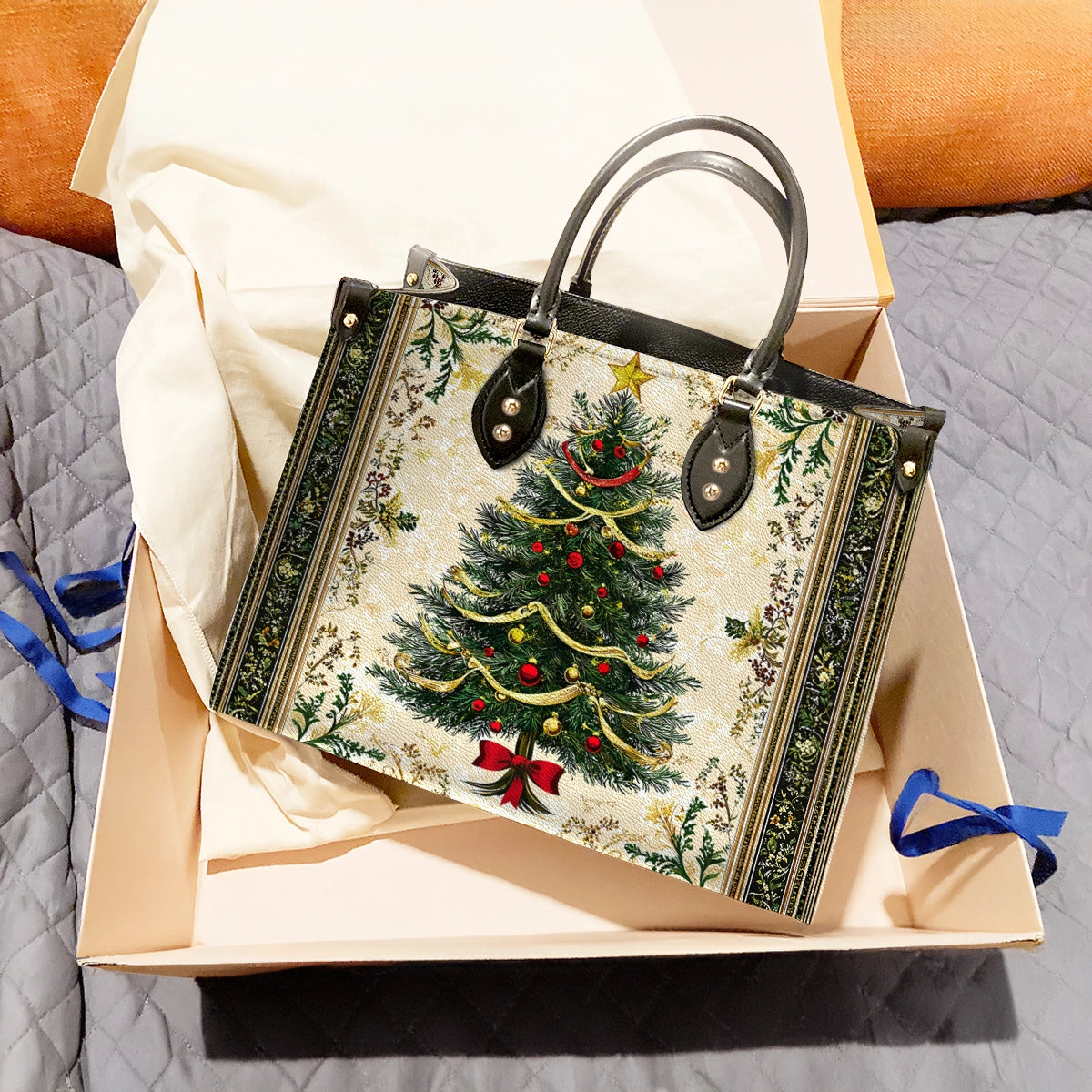 Shineful Leather Bag Classic Christmas Tree