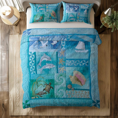 Shineful All Season Quilt 3-Piece Set Coastal Calm