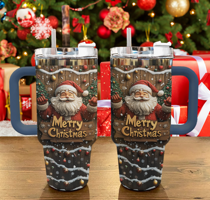 Shineful Tumbler Wooden Santa Delight