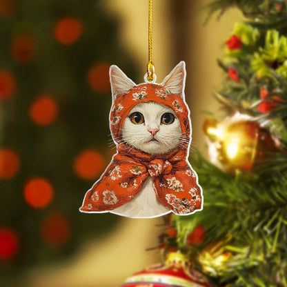 Glänzendes 2D-Acryl-Ornament „Meow Holiday“ 