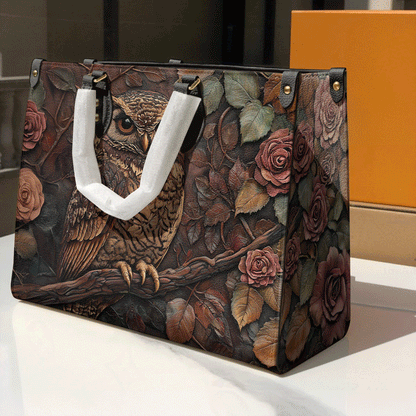 Shineful Leather Bag - Majestic Rose Owl