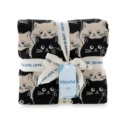 Shineful Fleece Blanket Cute Face Cats