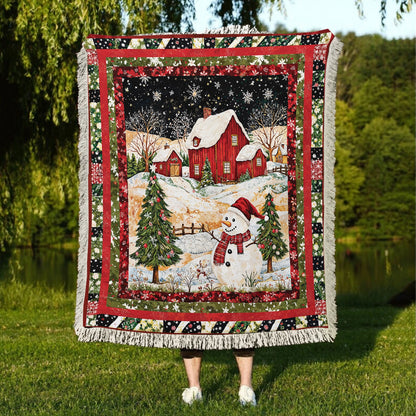 Shineful Woven Tapestry Throw Blanket - Snowman's Christmas Dream