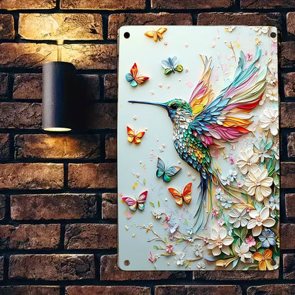 Shineful 2D Metal Sign Hummingbird Harmony