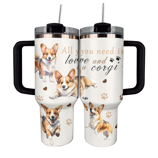 Shineful Tumbler Personalized Happy Corgi Mom