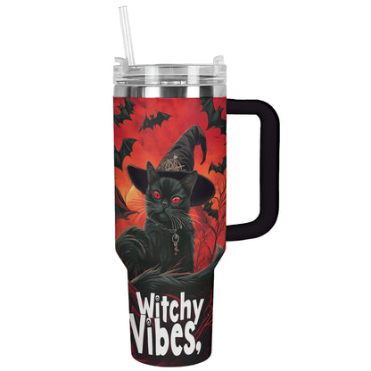 Shineful Tumbler Witchy Vibes Black Cat