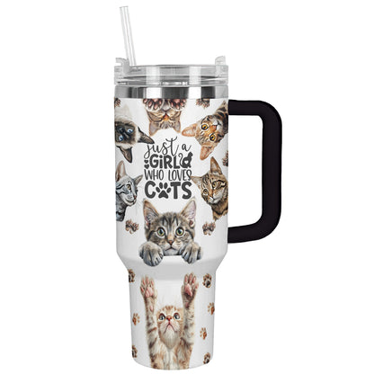 Shineful Tumbler Cat Lovers « Juste une fille qui aime les chats »