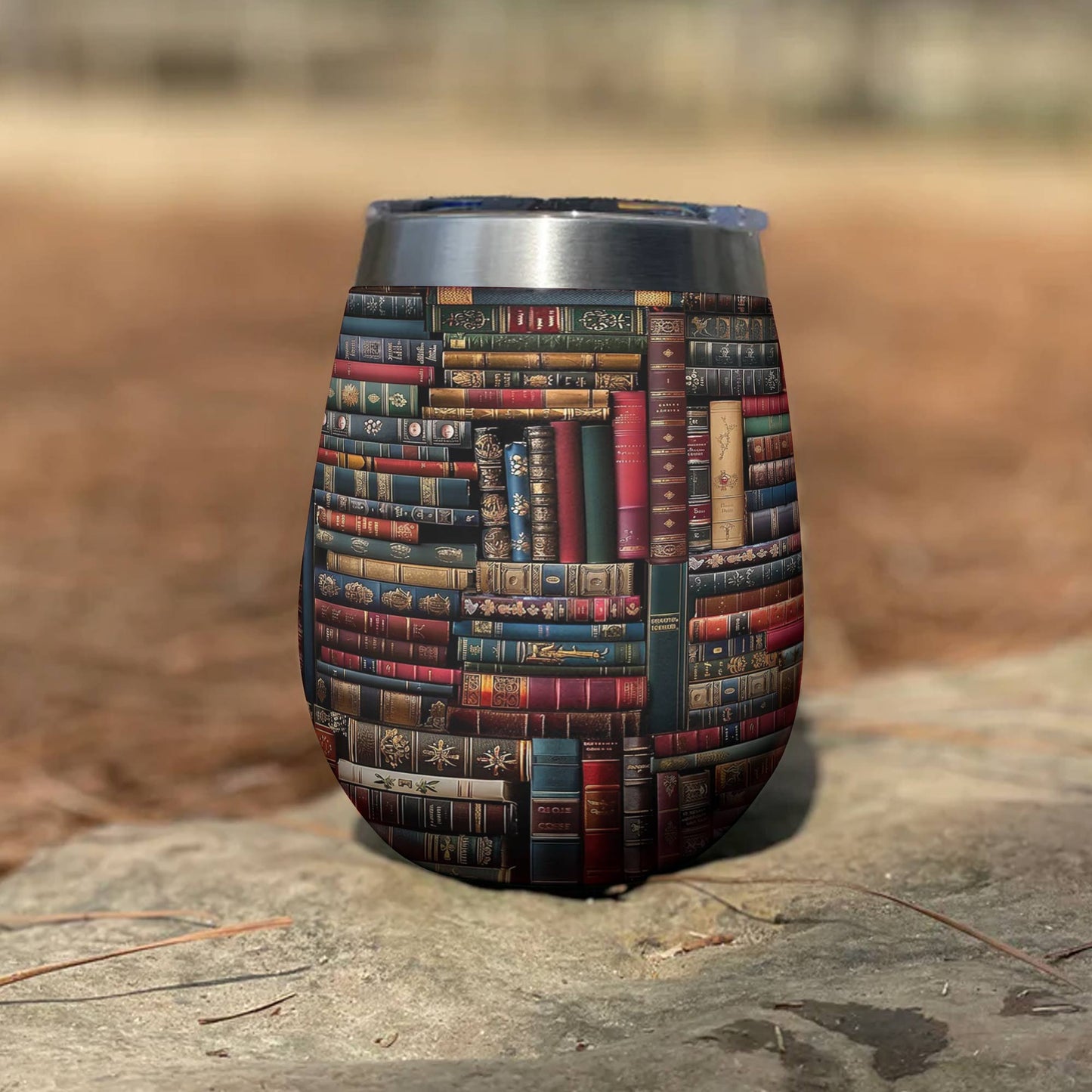 Shineful Wine Tumbler Vintage Books