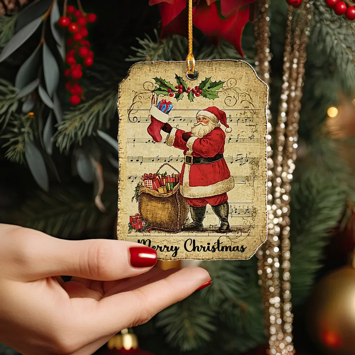 Shineful Acrylic Ornament Santa Christmas Song Set