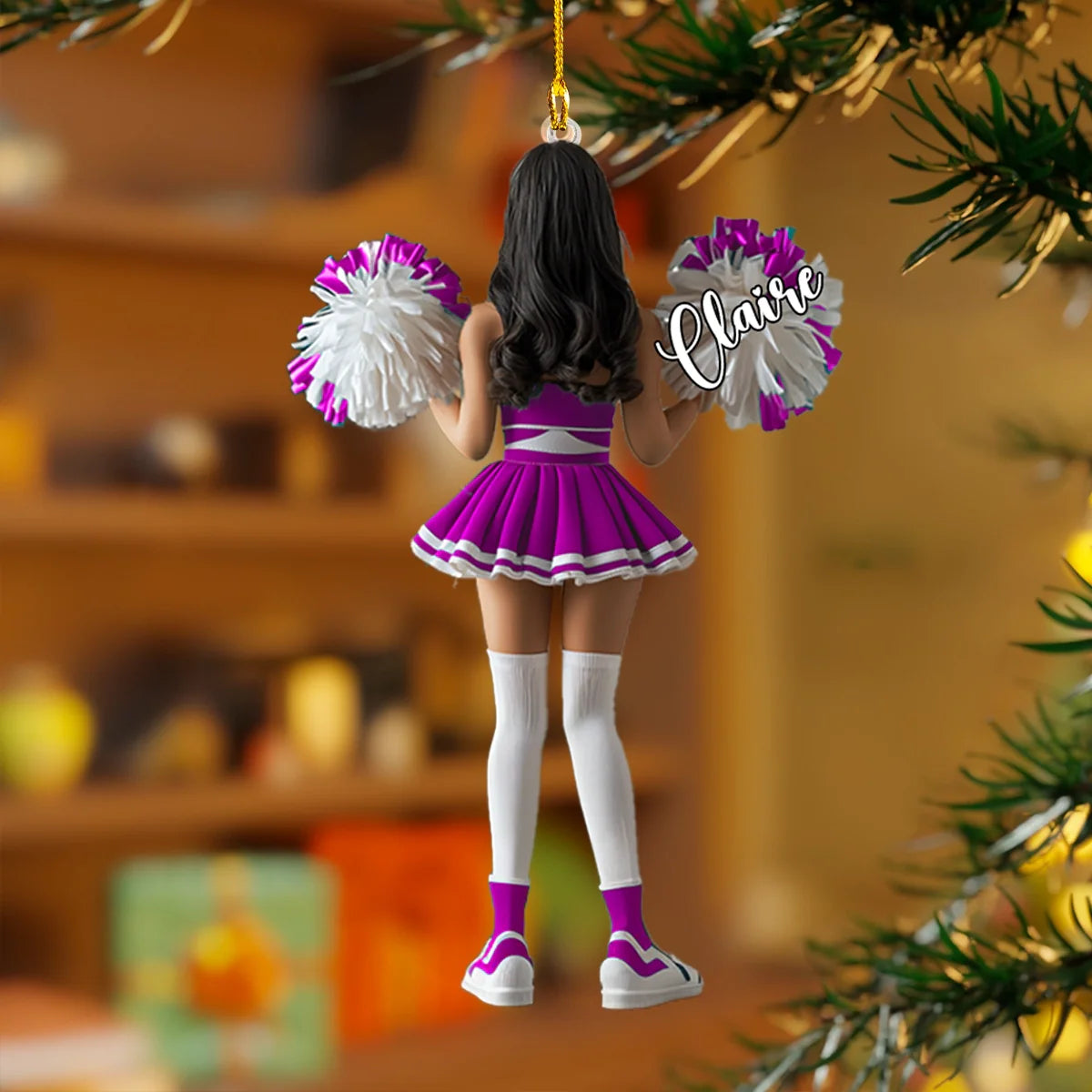 Shineful 2D Acrylic Ornament Personalized Cheerleader