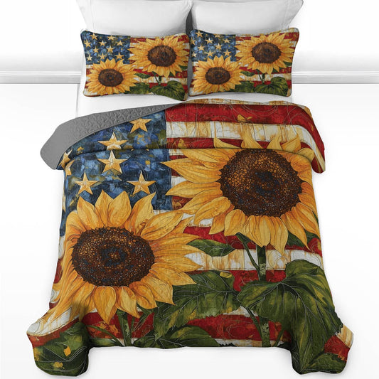 Shineful All Season Quilt 3-Piece Set - Sunflower Glory