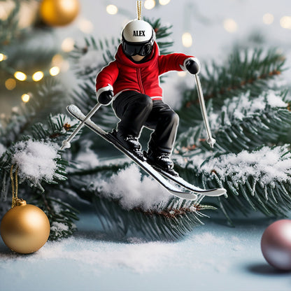 Shineful 2D Acrylic Ornament Personalized Skiing Fun