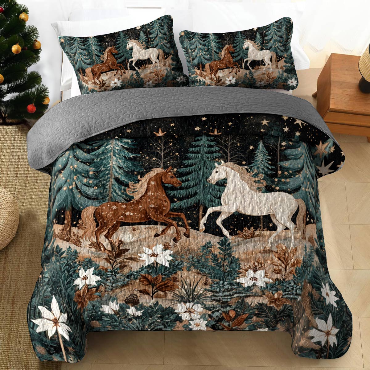 Shineful All Season Quilt 3-Piece Set Everlasting Love Horses