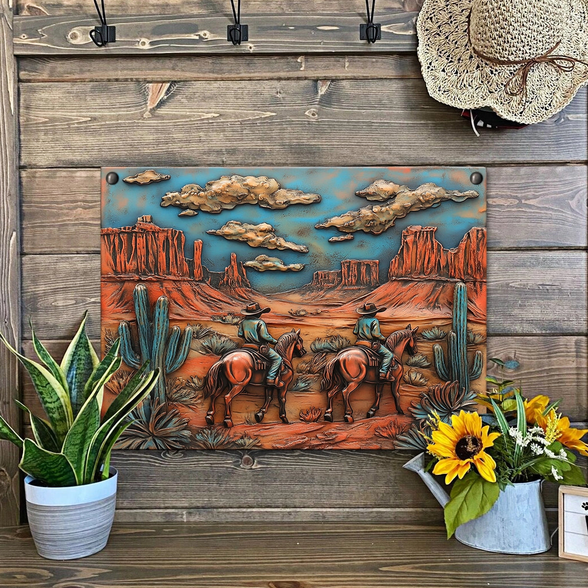 Shineful 2D Metal Sign Desert Cowboys