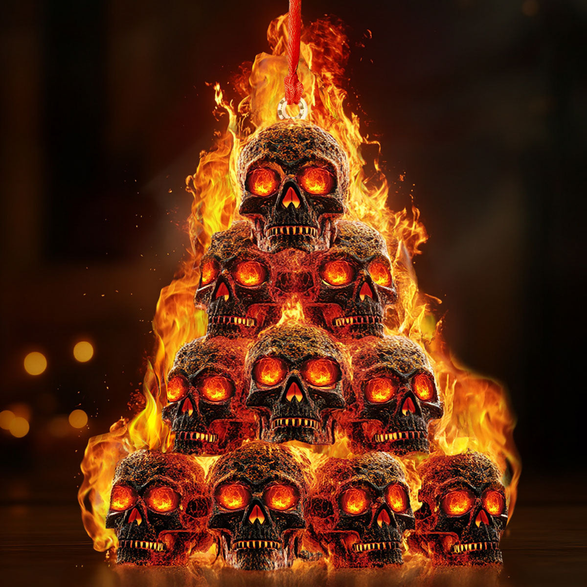 Shineful 2D Acrylic Ornament - Inferno Skull Pyramid