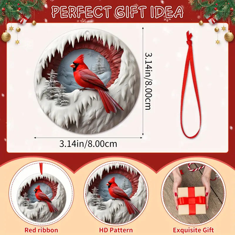 Shineful 2D Acrylic Ornament - Pack Discount Cardinal Christmas