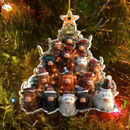 Shineful 2D Acrylic Ornament Cute Highland Cows