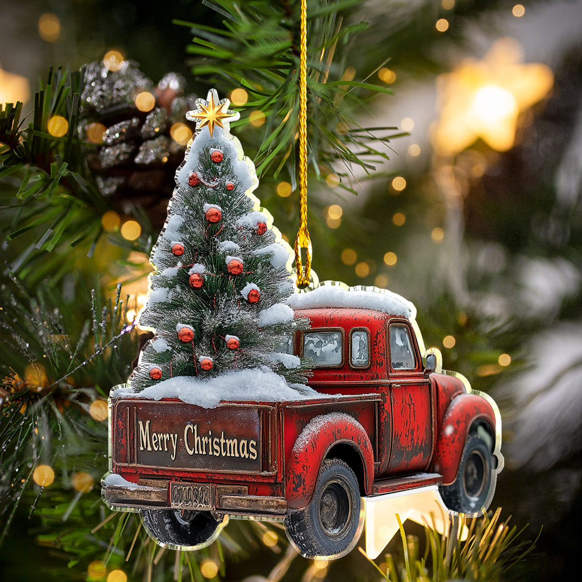 Shineful 2D Acrylic Ornament - Vintage Christmas Joyride