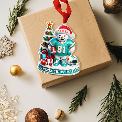 Shineful Personalized 2D Acrylic Ornament Snowmen Play Football