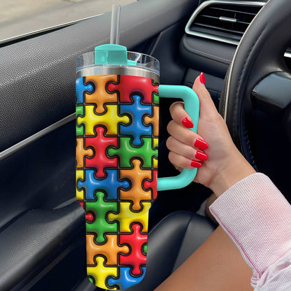 Shineful Tumbler 3D Puffy Autism Puzzle Lovely