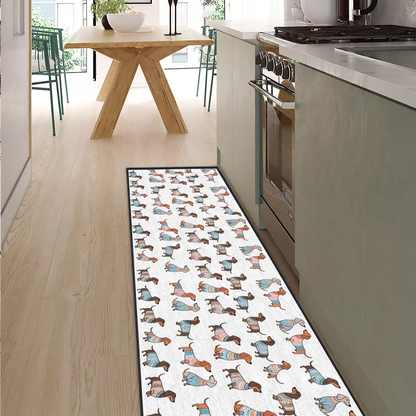 Shineful Ultra-Thin Non Skid Floor Mat, Kitchen Rugs Playful Dachshunds