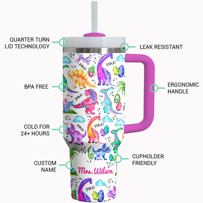 Dinosaur Shineful Tumbler Rainbow Rex