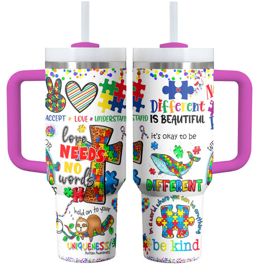 Autism Awareness Tumbler Shineful Love Needs No Words