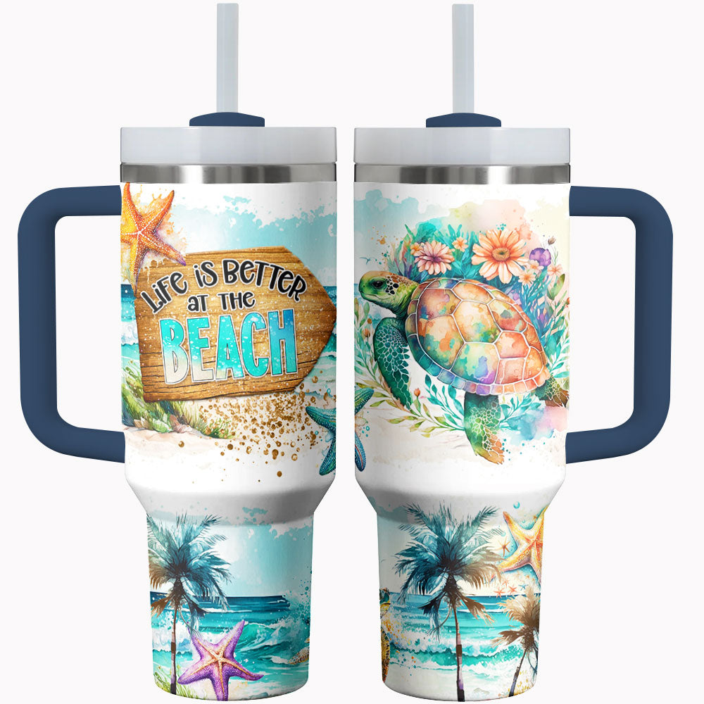 Turtle Shineful Tumbler Life Is Better At The Beach