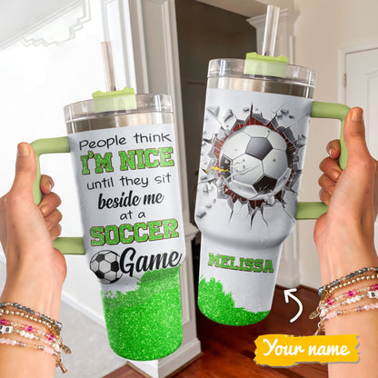 Soccer Shineful Glossy Tumbler Personalized Me At A Soccer Game