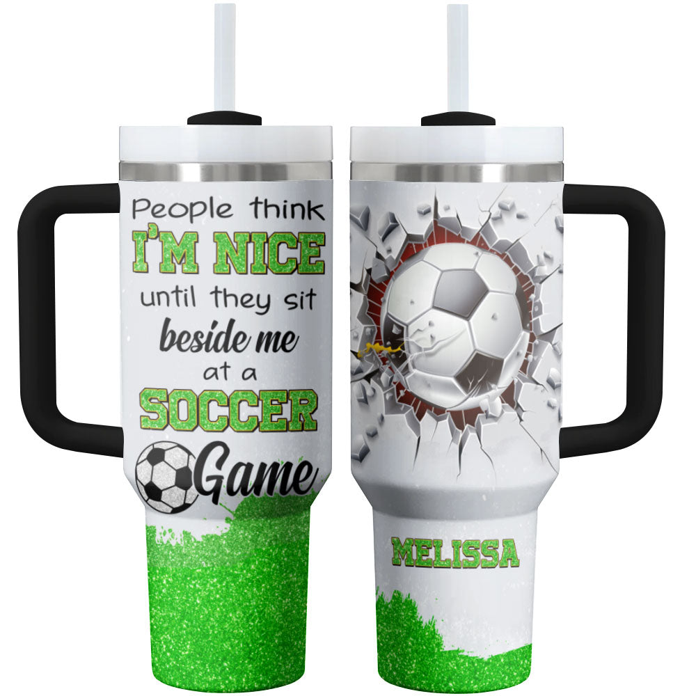 Soccer Shineful Glossy Tumbler Personalized Me At A Soccer Game