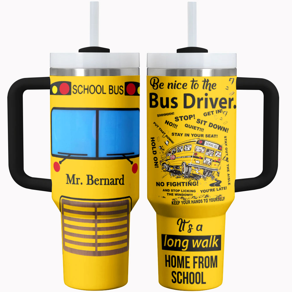 Busfahrer Shiny Tumbler Seien Sie nett zum Busfahrer personalisiert