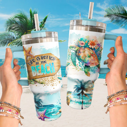 Turtle Shineful Tumbler Life Is Better At The Beach