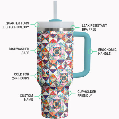 Quilting Tumbler Shineful QuiltedWhimsy Patterned