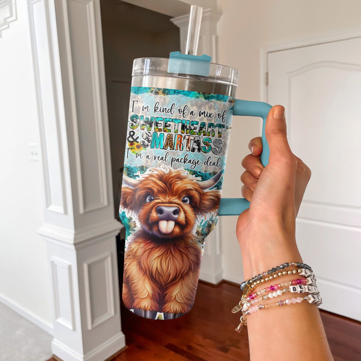 Highland Cow Shineful Tumbler 40/30oz A Mix Of Sweetheart & Smartass