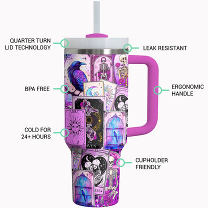 Tarot Shineful Tumbler Purple Mystic Skulls Tarot