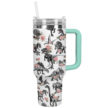 Shineful Tumbler Floral Dinosaur