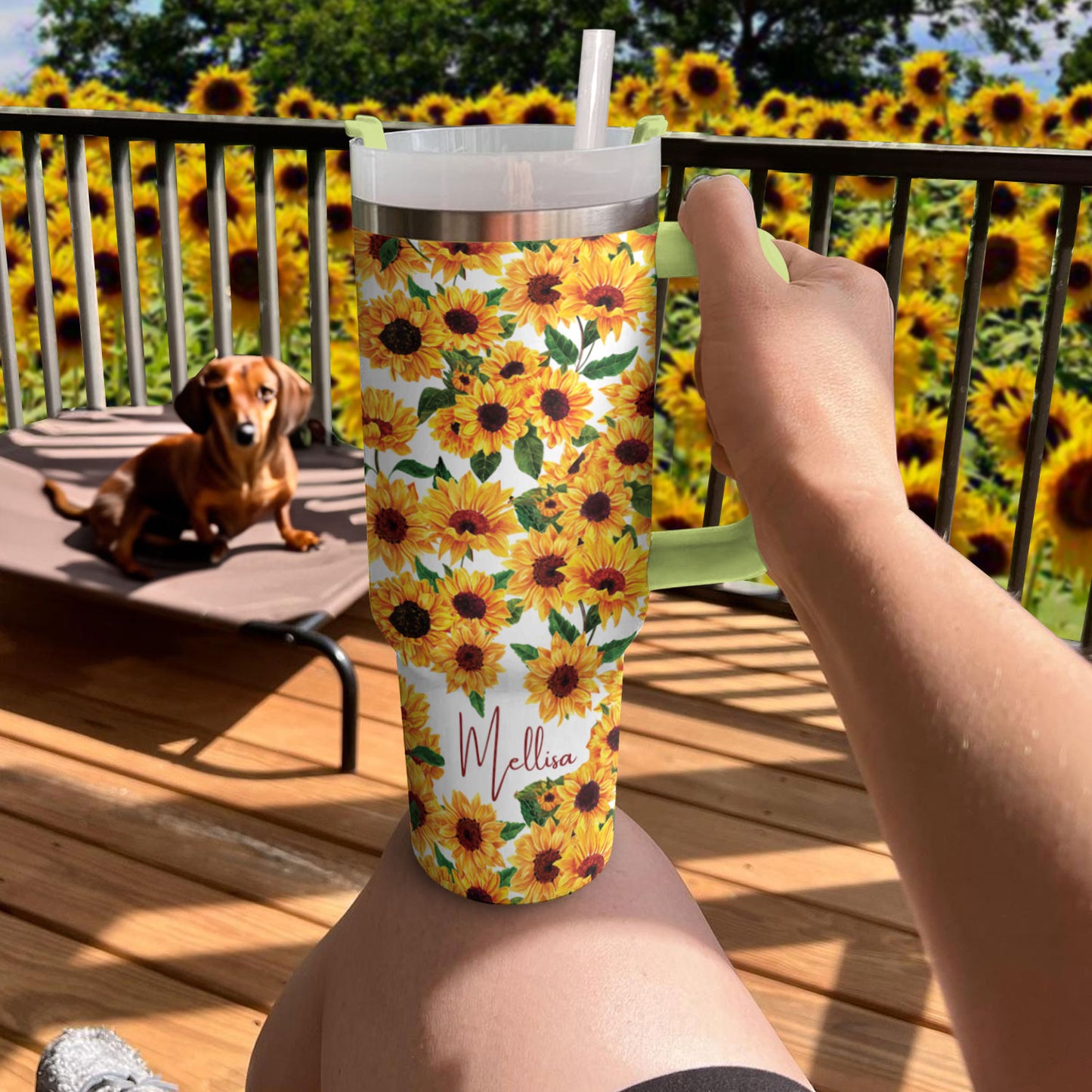 Shineful Tumbler Sunflower Personalized Brightful Sunflowers