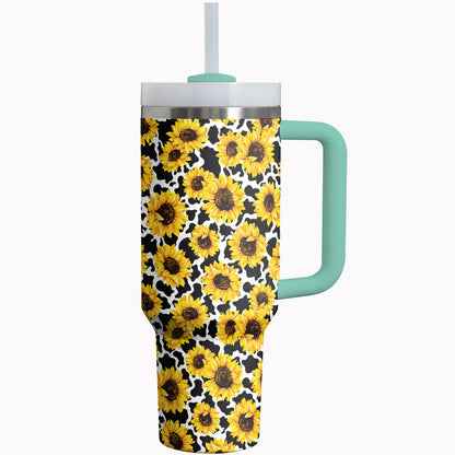 Sunflower Shineful Tumbler Sunflower Cow Pattern