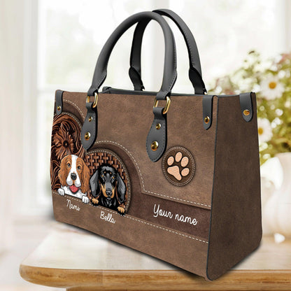 Sac en cuir brillant pour chien, cadeau personnalisé pour les amoureux des chiens, papa chien, maman chien