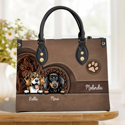 Sac en cuir brillant pour chien, cadeau personnalisé pour les amoureux des chiens, papa chien, maman chien