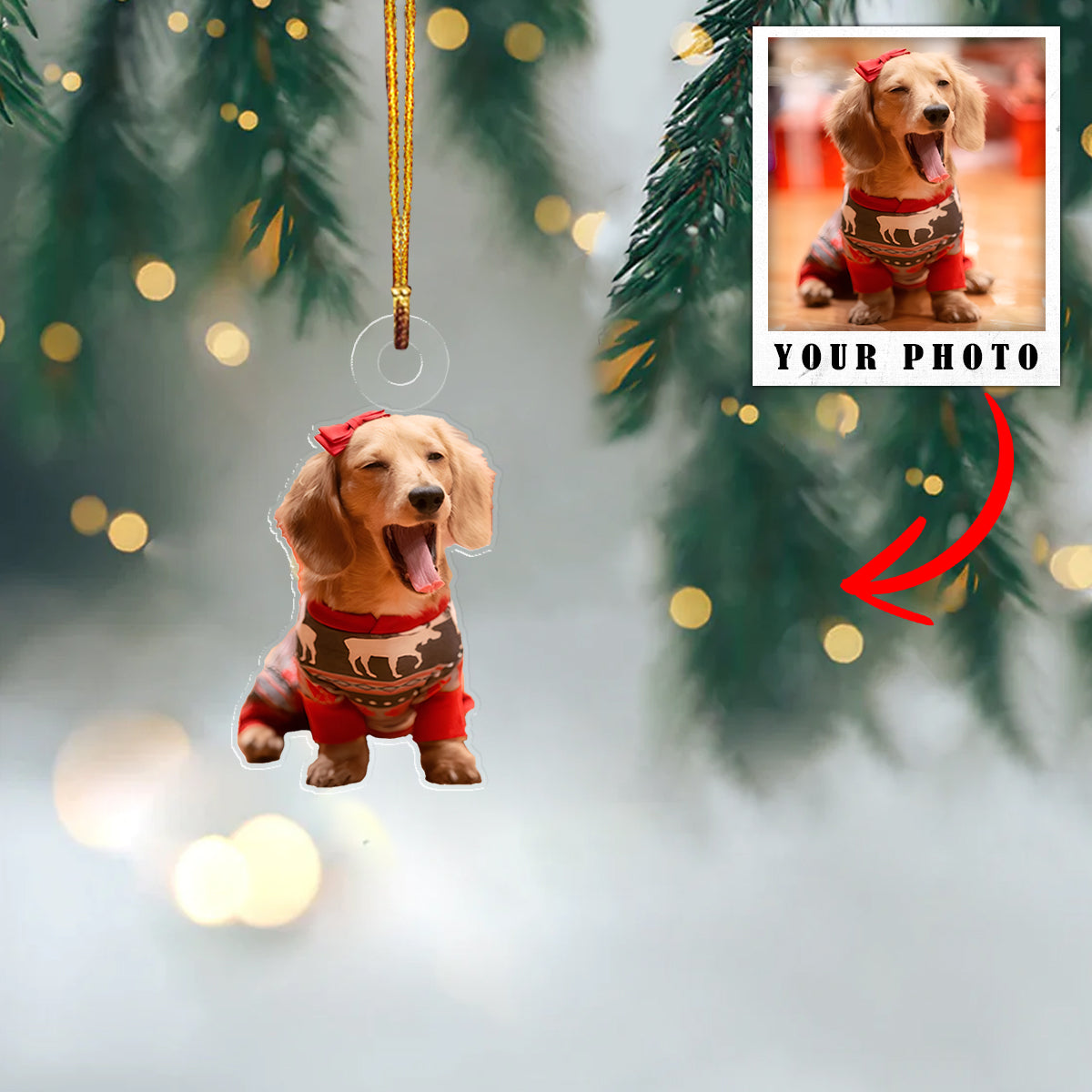 Dog Shineful® Decoration Ornament Personalized Upload Photo Mn8 Pack 1 / None