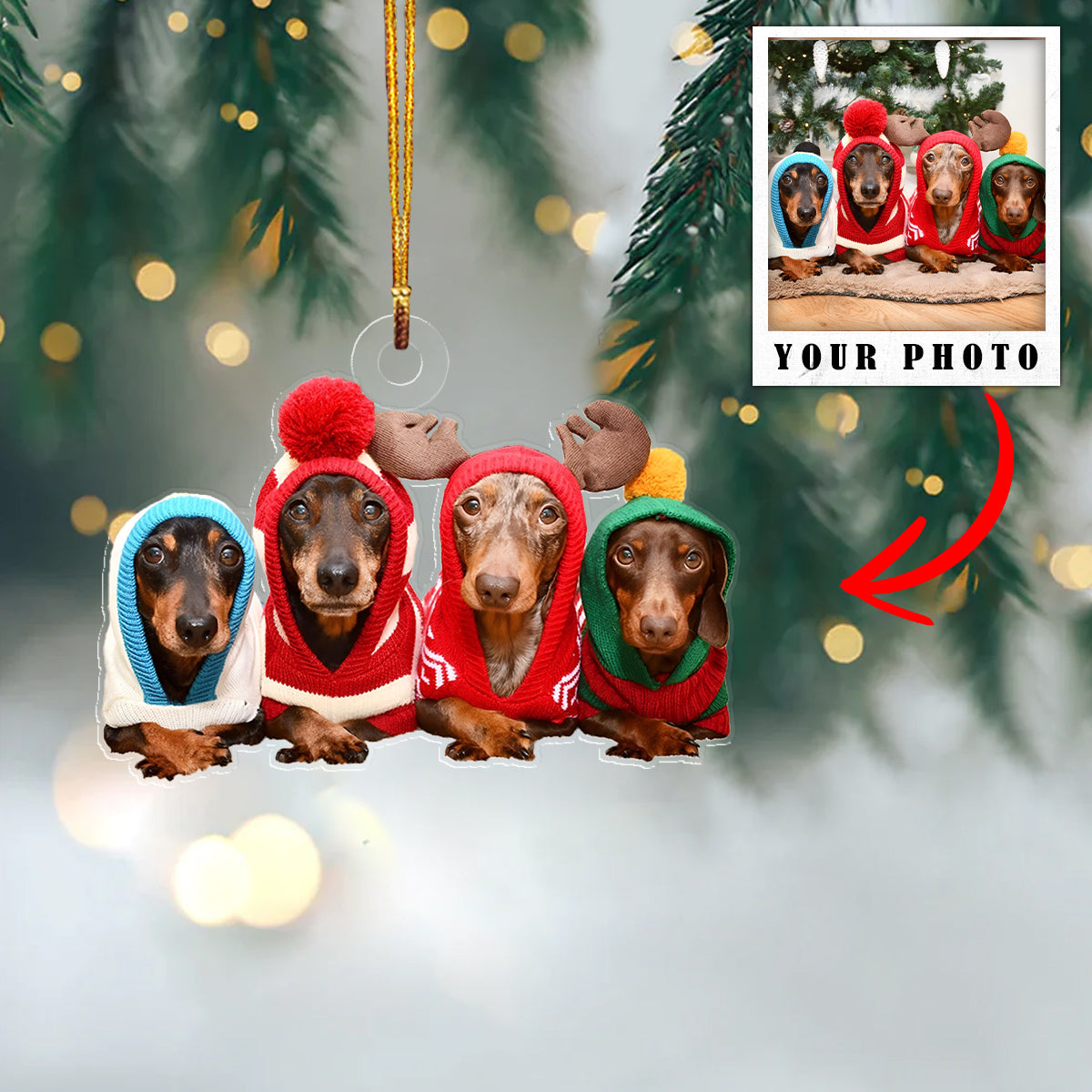 Dog Shineful® Decoration Ornament Personalized Upload Photo Mn8