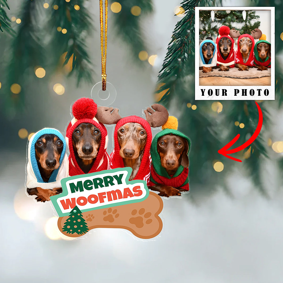 Dog Shineful® Decoration Ornament Personalized Upload Photo Mn8